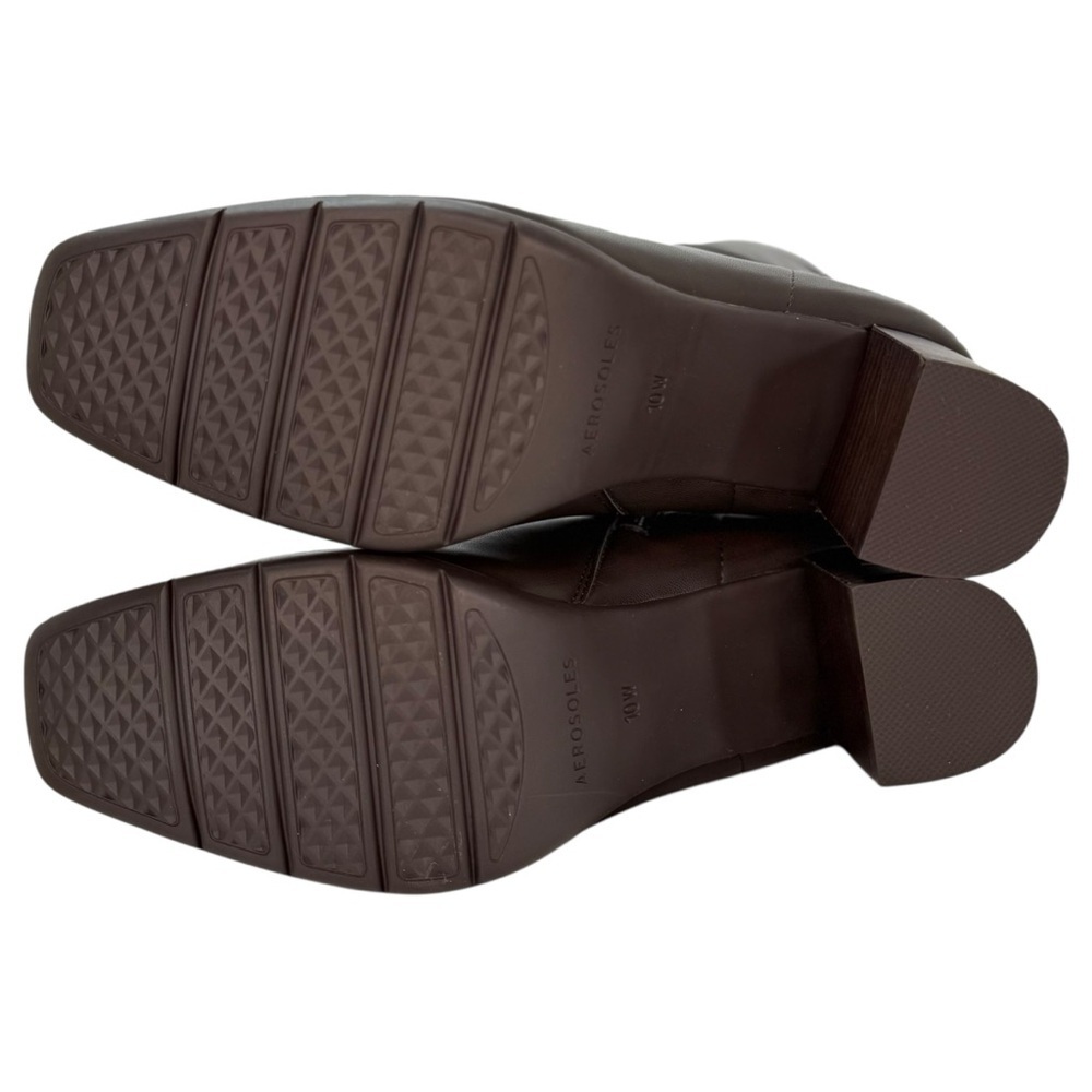 Aerosoles Miley Chocolate Brown Faux Leather Womens Ankle Booties Size 10W - Picture 8 of 14